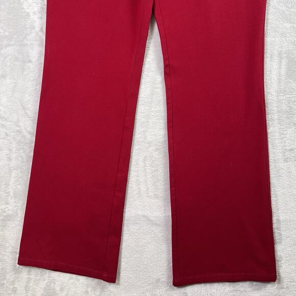 St. John Sport Red Denim Pants Jeans Size 4 Cotton Blend Holiday Straight Leg - Picture 3 of 16